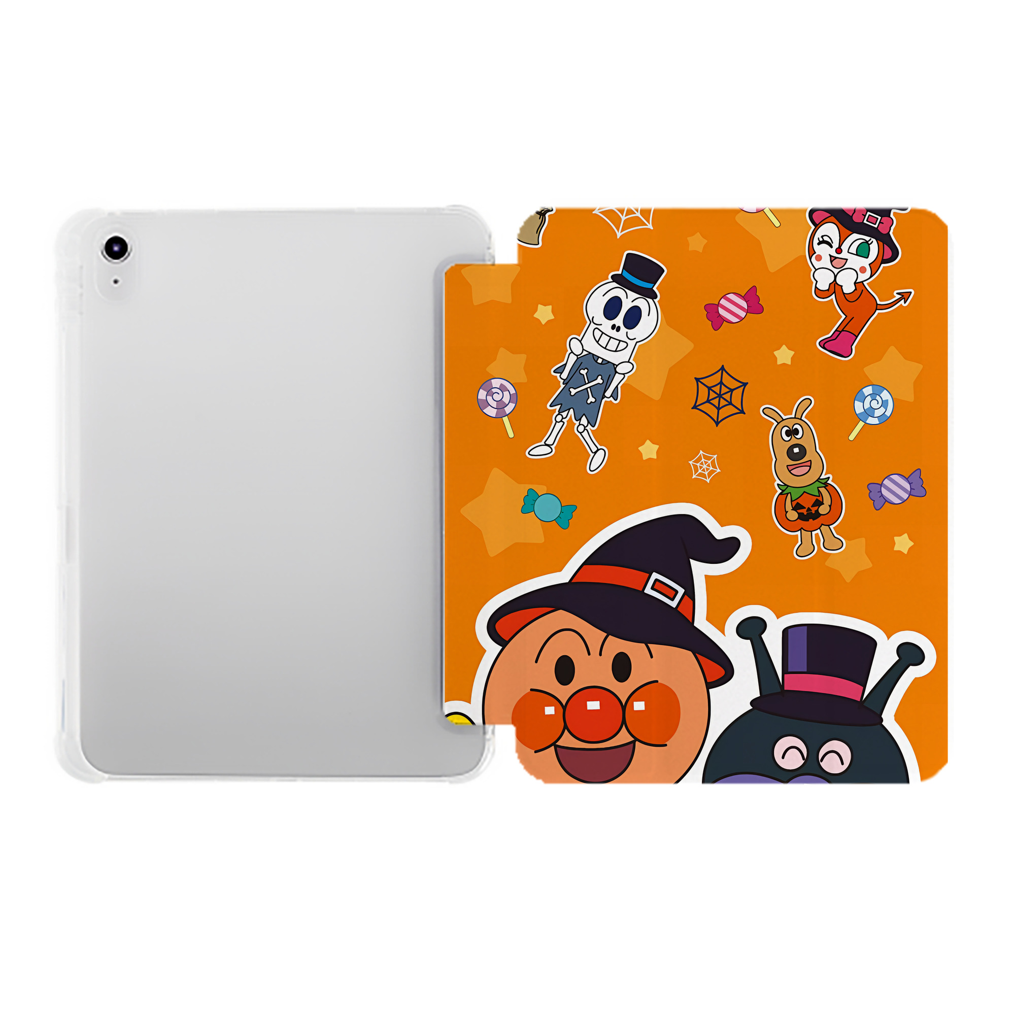 （画像用） アンパンマン Anpanman IPad ケース ペン収納付き 三つ折りスタンド PUレザー×シリコン 対応機種9.5/10.5/10.9インチ
